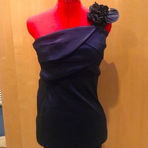 Taffeta deep purple, one shoulder dress